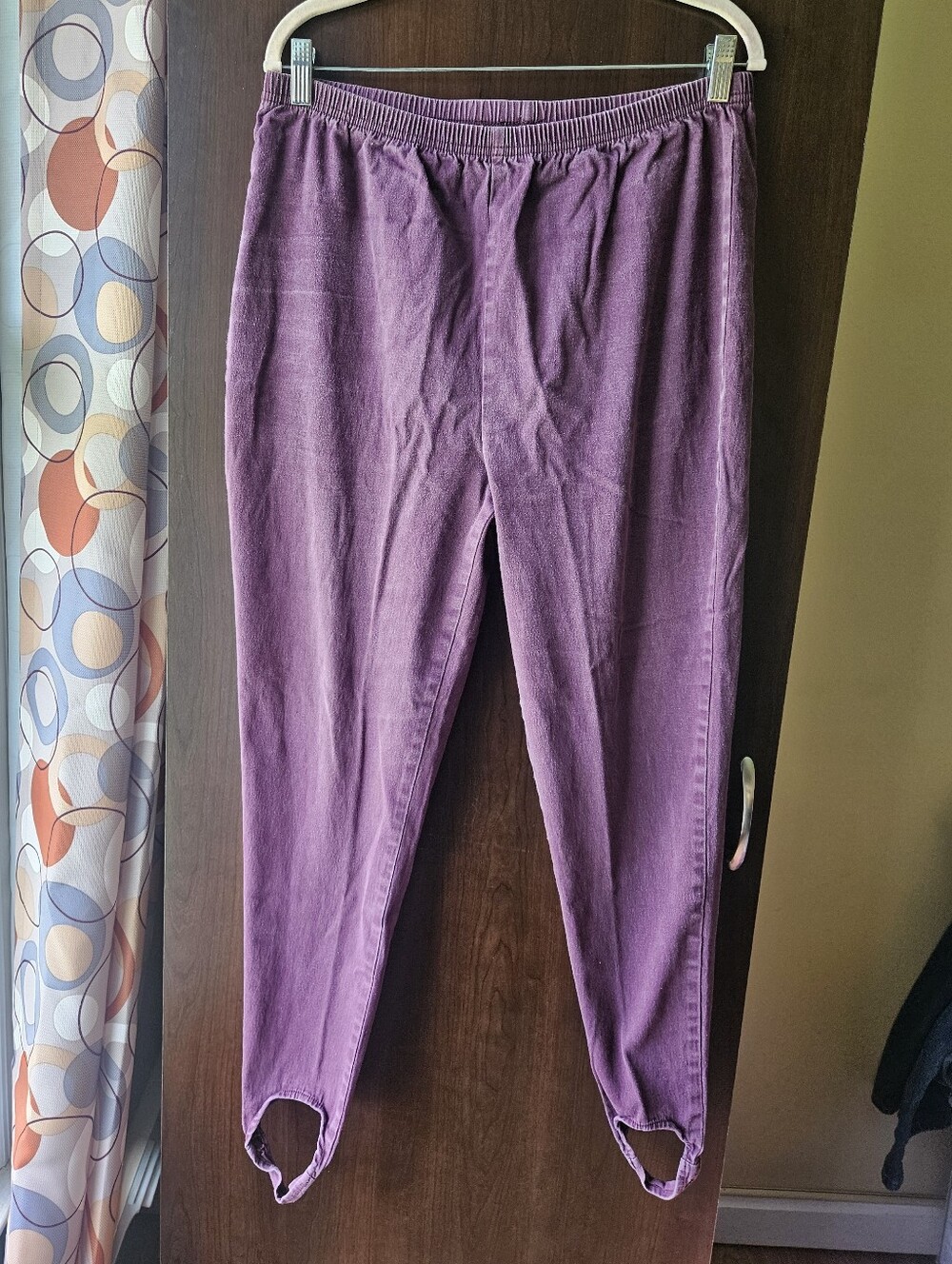 Vintage Cervelle Women's Purple Elastic-Waist Stirrup Pants Size XL